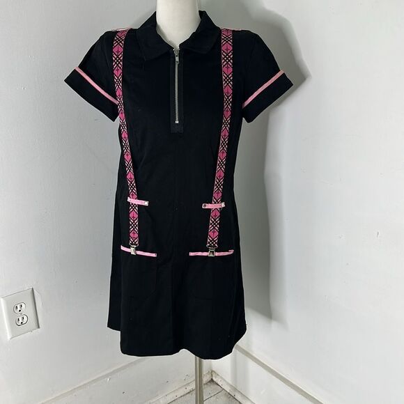 Vintage Lip Service Punk Suspender Black Y2k Dress Size Large - Picture 1 of 6